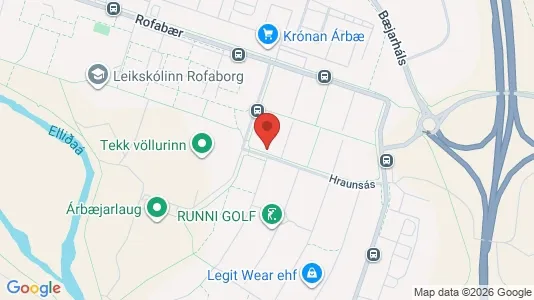Apartments for rent i Reykjavík Árbær - kort over placeringen