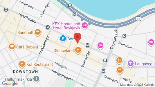Apartments for rent i Reykjavík Miðborg - kort over placeringen