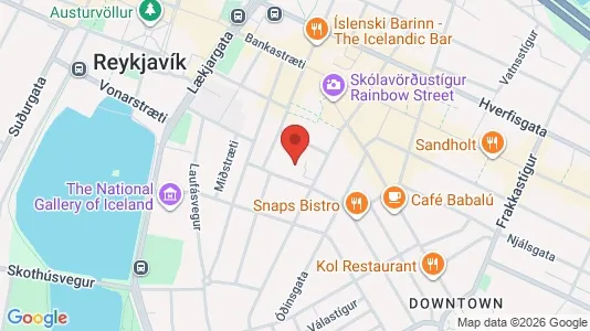 Apartments for rent i Reykjavík Miðborg - kort over placeringen