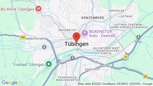 Apartments for rent i Tübingen - kort over placeringen