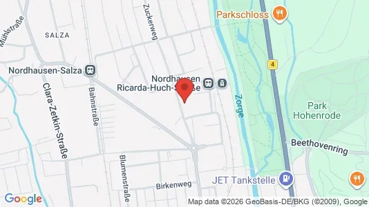 Apartments for rent i Nordhausen - kort over placeringen