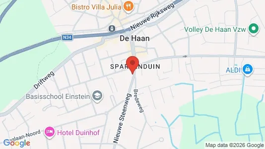 Apartments for rent i De Haan - kort over placeringen