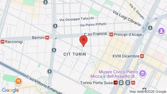 Apartments for rent i Turin - kort over placeringen