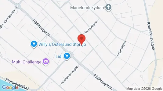 Apartments for rent i Östersund - kort over placeringen