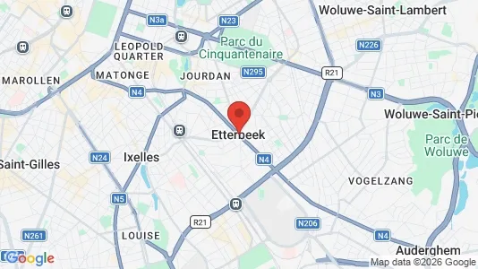 Rooms for rent i Brussels Etterbeek - kort over placeringen
