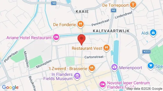 Apartments for rent i Ieper - kort over placeringen