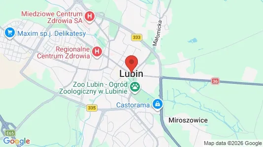 Apartments for rent i Lubiński - kort over placeringen
