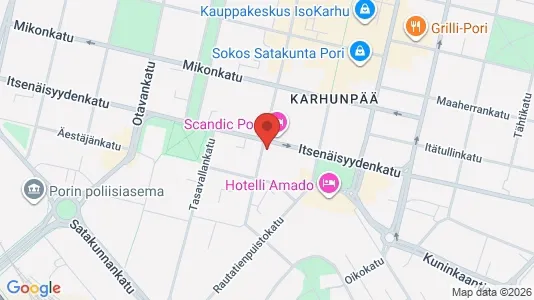 Apartments for rent i Pori - kort over placeringen
