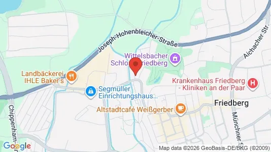 Apartments for rent i Aichach-Friedberg - kort over placeringen