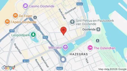 Apartments for rent i Oostende - kort over placeringen