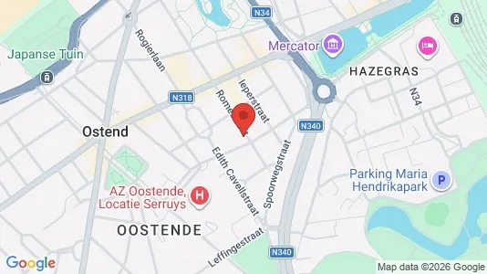 Apartments for rent i Oostende - kort over placeringen