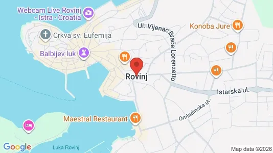 Apartments for rent i Rovinj - kort over placeringen