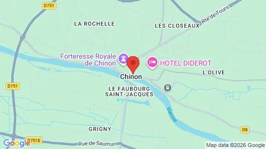 Houses for rent i Chinon - kort over placeringen