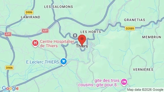 Apartments for rent i Thiers - kort over placeringen