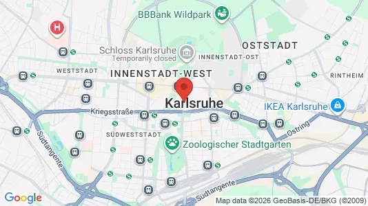 Apartments for rent i Karlsruhe - kort over placeringen