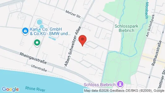 Apartments for rent i Wiesbaden - kort over placeringen