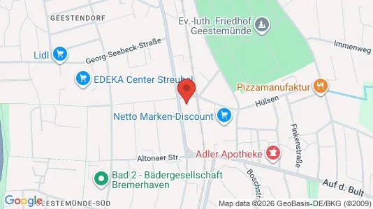 Apartments for rent i Bremerhaven - kort over placeringen