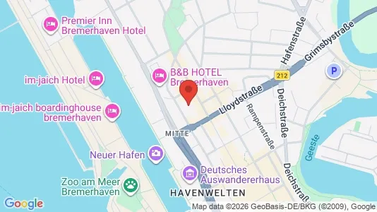 Apartments for rent i Bremerhaven - kort over placeringen