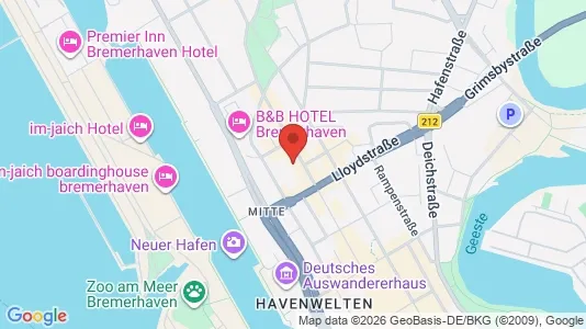 Apartments for rent i Bremerhaven - kort over placeringen