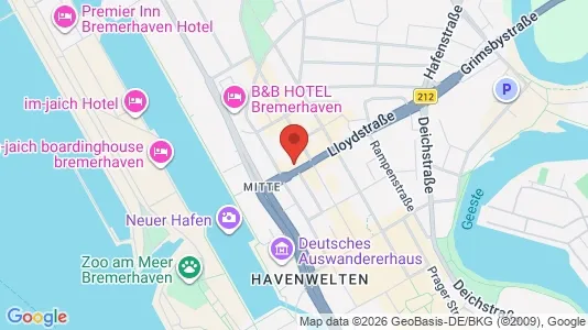 Apartments for rent i Bremerhaven - kort over placeringen