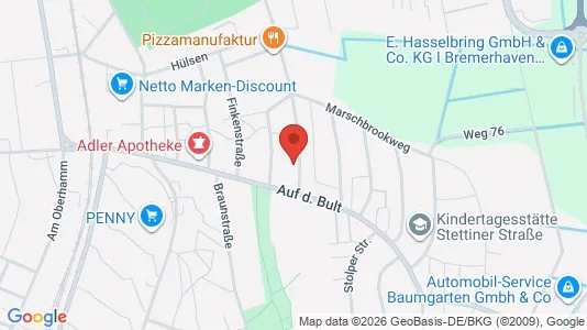 Apartments for rent i Bremerhaven - kort over placeringen
