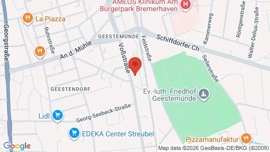 Apartments for rent i Bremerhaven - kort over placeringen