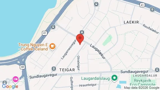 Apartments for rent i Reykjavík Hlíðar - kort over placeringen