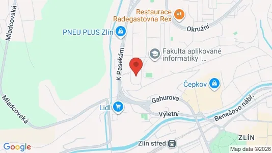 Apartments for rent i Zlín - kort over placeringen