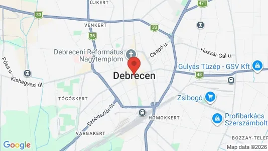 Apartments for rent i Debreceni - kort over placeringen