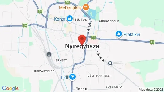 Houses for rent i Nyíregyházai - kort over placeringen