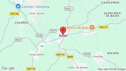 Apartments for rent i Soure - kort over placeringen