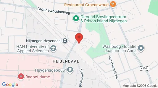 Rooms for rent i Nijmegen - kort over placeringen