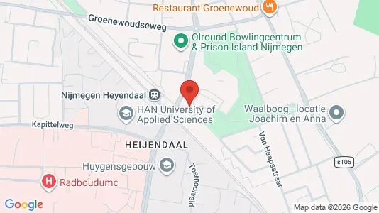 Rooms for rent i Nijmegen - kort over placeringen
