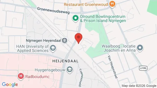 Rooms for rent i Nijmegen - kort over placeringen