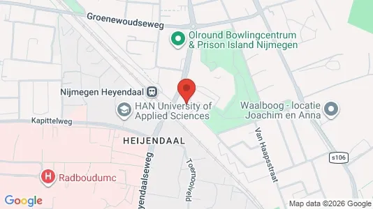 Rooms for rent i Nijmegen - kort over placeringen