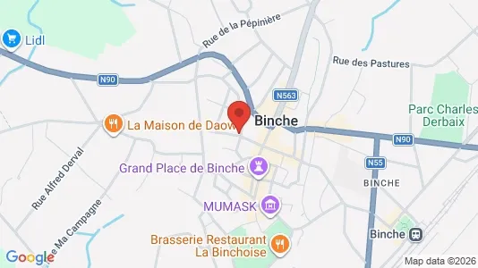 Apartments for rent i Binche - kort over placeringen