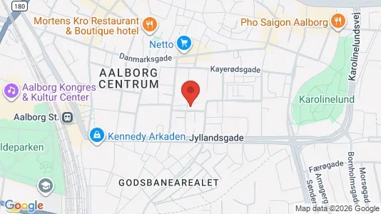 Apartments for rent i Aalborg Center - kort over placeringen