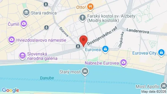 Apartments for rent i Bratislava Staré Mesto - kort over placeringen