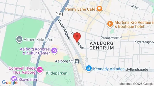 Apartments for rent i Aalborg Center - kort over placeringen