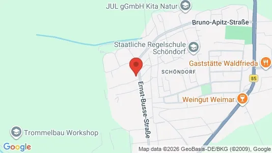 Apartments for rent i Weimar - kort over placeringen