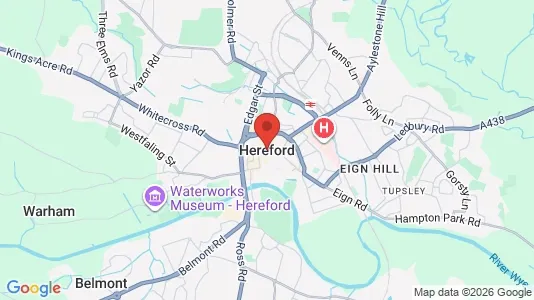 Apartments for rent i Hereford - Herefordshire - kort over placeringen