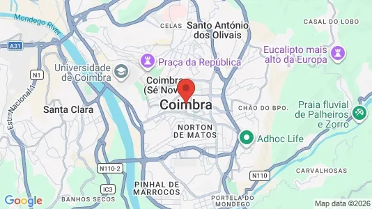 Apartments for rent i Coimbra - kort over placeringen