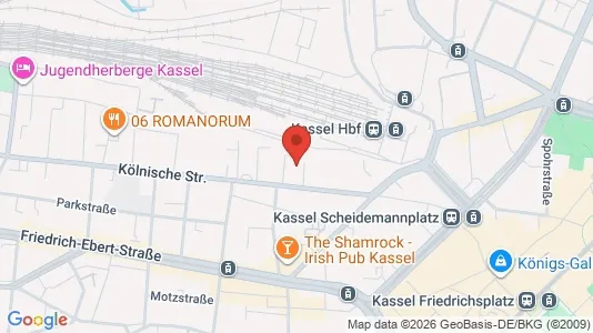 Apartments for rent i Kassel - kort over placeringen
