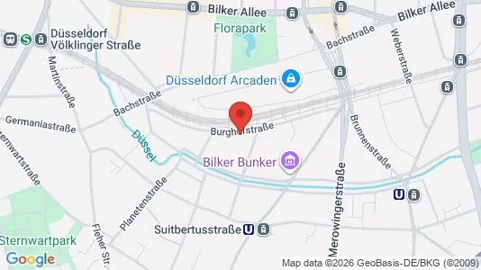 Apartments for rent i Dusseldorf - kort over placeringen