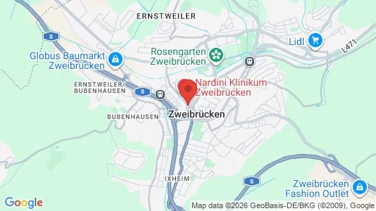 Apartments for rent i Zweibrücken - kort over placeringen