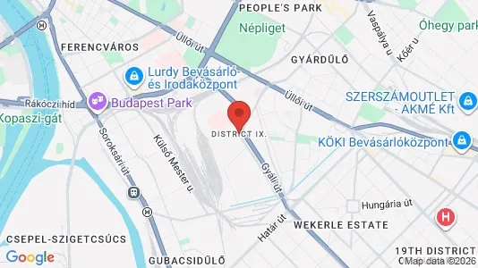 Apartments for rent i Budapest Ferencváros - kort over placeringen