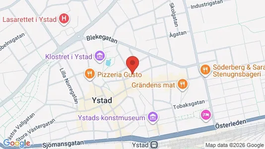 Apartments for rent i Ystad - kort over placeringen