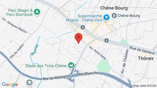 Apartments for rent i Chêne-Bourg - kort over placeringen