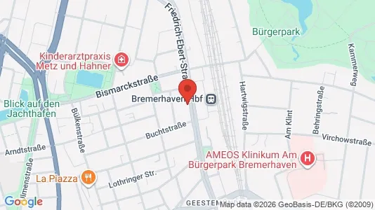 Apartments for rent i Bremerhaven - kort over placeringen