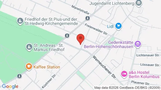 Apartments for rent i Berlin Lichtenberg - kort over placeringen